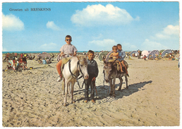 Breskens - Groeten Uit Breskens - Kinderen Met Ezels Op Het Strand - Geanimeerd - Breskens