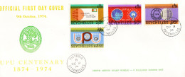 SEYCHELLES - FDC Du 09.10.1974 - UPU CENTENARY - Seychellen (1976-...)