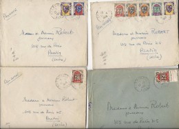 Lot De 4 Lettres D'Alger Pour Pantin (par Avion) - 1948 - Lots & Serien