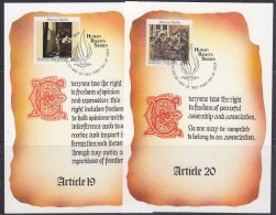 United Nations New York 1992 Human Rights 2v 2 Maxicards (32889) - Maximum Cards