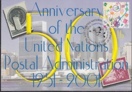 United Nations New York  2001 50th Anniversary Of The United Nations Postal Administration  1v Maxicard (32896) - Maximum Cards