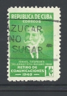 CUBA 1949 Retirement Fund For Postal Employees   USED   Ismael Cespedes - Usati