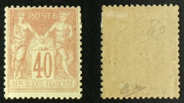 N° 94 - 40c Rouge-orange SAGE Neuf N* TB 175€ Signé Calves - 1876-1898 Sage (Type II)