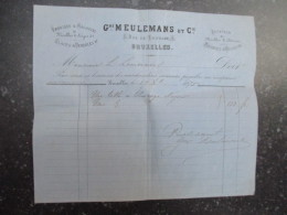 VP BELGIQUE FACTURE (V1610) Gme MEULEMANS Et Cie 1875 (3 Vues) Fabrique De Glaces Et Pendules Rue De Louvain Bruxelles - 1800 – 1899