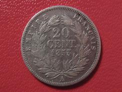 20 Centimes Napoléon III 1853 A Paris 0354 - 20 Centimes