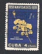 CUBA     1960 Previous Issues Surcharged  1958 CHRISTMAS ORCHIDS   USED - Usados