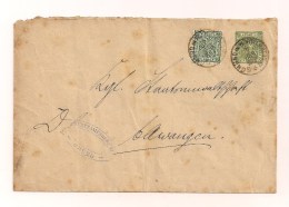 Ganzsache Brief Ohne Inhalt 5 Pfennig K.Württ. + Zusätzlich  Aufgeklebter Bm 5 Pfennig - 7.6.1900 - Other & Unclassified