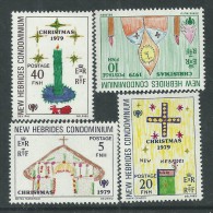 Nouvelles Hébrides N° 571 / 74 XX Noël Et Année Intern De L'enfant, Les 4 Valeurs  Légende Anglaise Sans Charnière TB - Nuevos