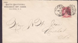 Canada SMITH BROTHERS Wholesale Dry-Goods HALIFAX Nova Scotia 1901 Cover Lettre ARICHAT Nova Scotia Victoria (2 Scans) - Brieven En Documenten