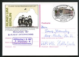 BERLIN P127 Postkarte Sost. Mügaba München Jubiläumsflug 1987 - Postales - Usados