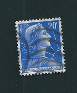 N° 1011B Marianne De Muller, 20 F Outremer   Bleu Pale Timbre France  1955 - 1955-1961 Maríanne De Muller