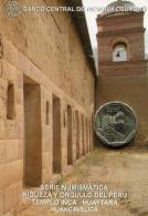 Lote PM2013-1, Peru, 2013, Moneda, Coin, Folder, 1 N Sol, Templo Inca Huaytará, Indigenous Theme - Peru
