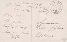 Oblitération Militaire Sur Carte Postale Fantaisie : Bat.Fus.4 - Poststempel