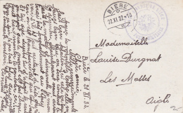 Oblitération Militaire Sur Carte Postale Fantaisie ( Amoureux ) : Caserne De Bière - Postmarks