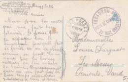 Oblitération Militaire Sur Carte Postale Fantaisie D'amoureux : Escadron 1er Rgt.Dragons - Poststempel