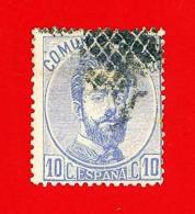 España. Spain. 1872 (o) Edifil 121. Amadeo I. 10 Centesimas. Ultramar - Usados