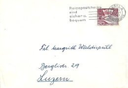 Brief  Basel - Luzern  (Rollenmarke Mit K-Nr.)          1952 - Coil Stamps