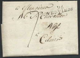 L De Dison 1805 Marque 96/VERVIERS + "7" Pour Colmar - 1794-1814 (Période Française)