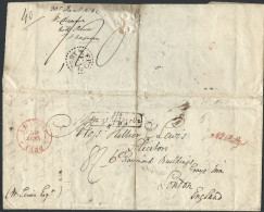 L ANVERS/1832 Pour Londres + "Na Posttijd (Hollandais) + Encad Pointillé Taxation Anglaise "5/D OZ At 5/4per OZ" + 8s - 1830-1849 (Unabhängiges Belgien)