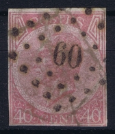 Belgium:  OBP Nr 20 Imperforated Used Without Surcharge Specimen, Cat Value OBP 660 Euro - 1865-1866 Profile Left