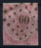 Belgium:  OBP Nr 20 Imperforated Used Without Surcharge Specimen, Cat Value OBP 660 Euro - 1865-1866 Profiel Links