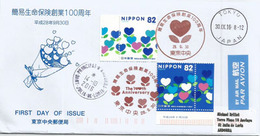 100 Ième Anniversaire Postal Life Insurance Service,  Belle Lettre De Tokyo Adressée ANDORRA, Avec Timbre à Date Arrivée - Cartas & Documentos
