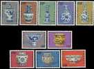 Taiwan 1973 Ancient Chinese Art Treasures Stamps - Ming Porcelain Fruit Flower Dragon Lotus Horse - Unused Stamps