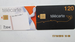 2 TELECARTES 120 Et 7,50€ - Telecom Operators