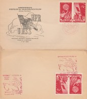 #BV3896  RPR, URSS, POST AND TELECOMMUNICATION, FDC X 2, 1949, ROMANIA. - FDC