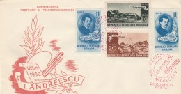 #BV3901  I. ANDREESCU PAINTER, POSTAL AND TELECOMMUNICATION ADMINISTRATION, FDC , 1950, ROMANIA. - FDC