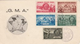 #BV3905 G.M.A, FGMA, SPORT, ATHLETICS, MEDALS, COVER FDC , 1950, ROMANIA. - FDC