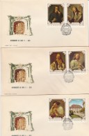 #T262  COQUES, PAINTING, FINE ART, ART REPRODUCTIONS, FDC X 3 , 1970, ROMANIA. - FDC