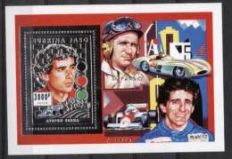 BURKINA FASO Juan-manuel Fangio, Ayrton Senna , Alain Prost. Pilotes De Courses. BF ARGENT MNH ** Neuf Sans Charniere - Cars