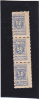 #200  JUDICIAL STAMPS, REVENUE STAMP, 50 LEI,  THREE STAMPS, ROMANIA. - Fiscale Zegels