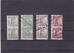 #200  JUDICIAL STAMPS, REVENUE STAMP, 40, 50, LEI, 2X 100 LEI,  4 STAMPS IN PAIR, ROMANIA. - Fiscale Zegels