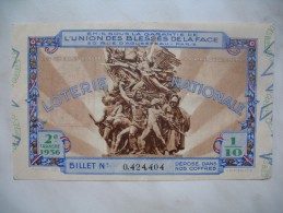 Loterie Nationale " Union Des Blessés De La Face " - " 2 E Tranche 1936 Billet N° 0.424.404 - Sonstige & Ohne Zuordnung