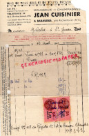 87 -  BABAUDUS PRES ROCHECHOUART - FACTURE JEAN CUISINIER- MARCHAND DE VINS ET MOUSSEUX- 1941 - 1900 – 1949