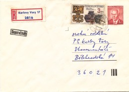 K9403 - Czechoslovakia (1984) 360 17 Karlovy Vary 17 (R-letter) Tariff 4 Kcs (1 Kcs Postal Stationery: Dr. Gustav Husak) - Covers