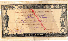 87 - CHAILLAC SUR VIENNE -CRAMAUX -PIERRE FILLOUX- VERSEMENT OR DEFENSE NATIONALE -200 CENTS FRANCS- 1917-BANQUE FRANCE - 1900 – 1949
