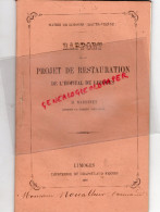 87 - LIMOGES - RAPPORT SUR PROJET RESTAURATION HOPITAL PAR M. BARDINET-1860- IMPRIMERIE CHAPOULAUD-NOUALHIER MAIRE - Documenti Storici