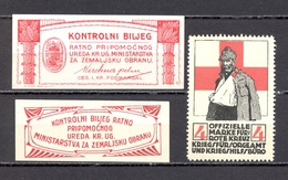 Austria, Bosnia And Herzegovina - Label For Red Cross And Two Vignettes  / 2 Scans - Sonstige & Ohne Zuordnung