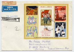 SOVIET UNION 1977 Registered Cover Leningrad - BRD With Michel Block 76 (issued 1972 ) - Storia Postale