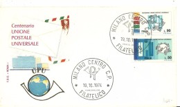 FDC  ITALIA 1974 - WPV (Weltpostverein)
