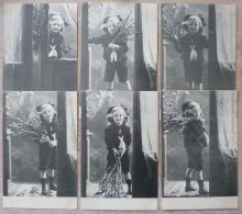 Lot 6x Photo PRECURSEUR EPJ E.P.J. SERIE 0597 ENFANT Devant Porte Et Branche De Noisetier 1903 Vers Lodelinsart - Verzamelingen & Kavels