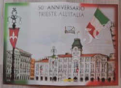 FOLDER – 50 ANNIVERSARIO RESTITUZIONE CITTA’ TRIESTE ITALIA - POSTE ITALIANE FILATELIA - Sonstige & Ohne Zuordnung