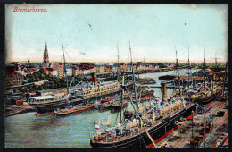 7321 - Alte Ansichtskarte - Bremerhaven - Schiffe Dampfer - Gel 1907 - Bremerhaven