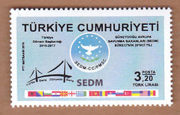 AC - TURKEY STAMP - 20th ANNIVERSARY OF THE SOUTH EASTERN EUROPE DEFENCE MINISTERIAL - SEDM - PROCESS MNH 18 OCTOBER 20 - Nuevos