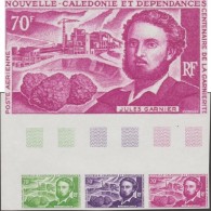 Nouvelle-Calédonie 1967 Y&T PA 95. Bande De 3, Essais De Couleurs.  La Garniérite, Mine, Nickel, Minéral - Minéraux