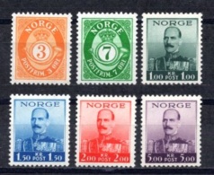 1937 - 1938 NORWAY DEFINITIVES MICHEL: 178, 180, 191-194 MNH ** - Ongebruikt