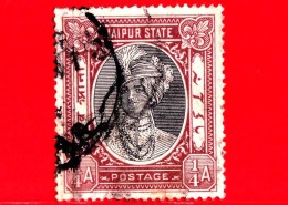 India - JAIPUR - Usato - 1939 - Maharaja Man Singh II -  ¼ - Jaipur